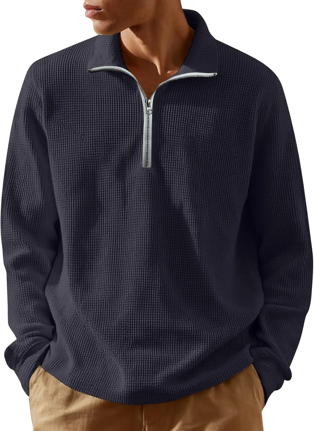 

Ymosrh мужская футболка-поло с длинным рукавом для фитнеса, M-3XL