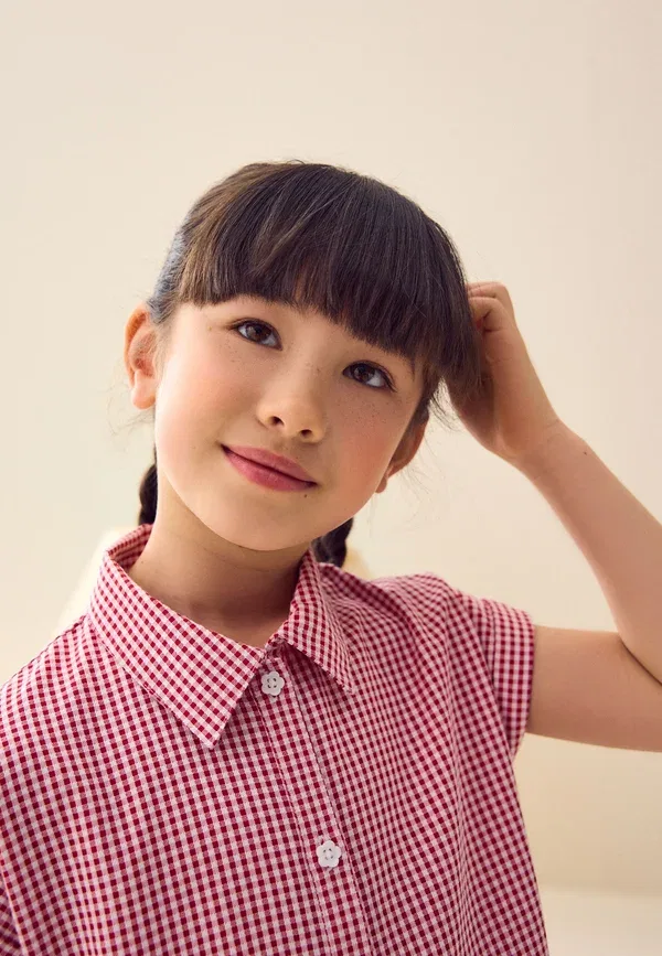 Платье-рубашка Regular fit Rich School Gingham Tie Collar Next, красный — фото 2