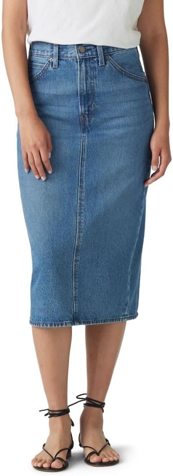 

Женская юбка Levi's с высокой талией и разрезом, Meadow Games Clean Hem