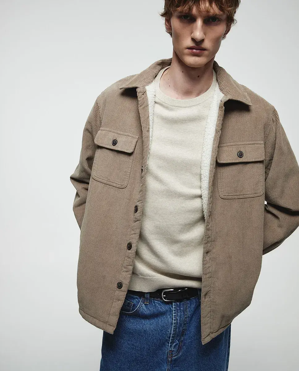 

Вельветовая рубашка-куртка Sfera, бежевый