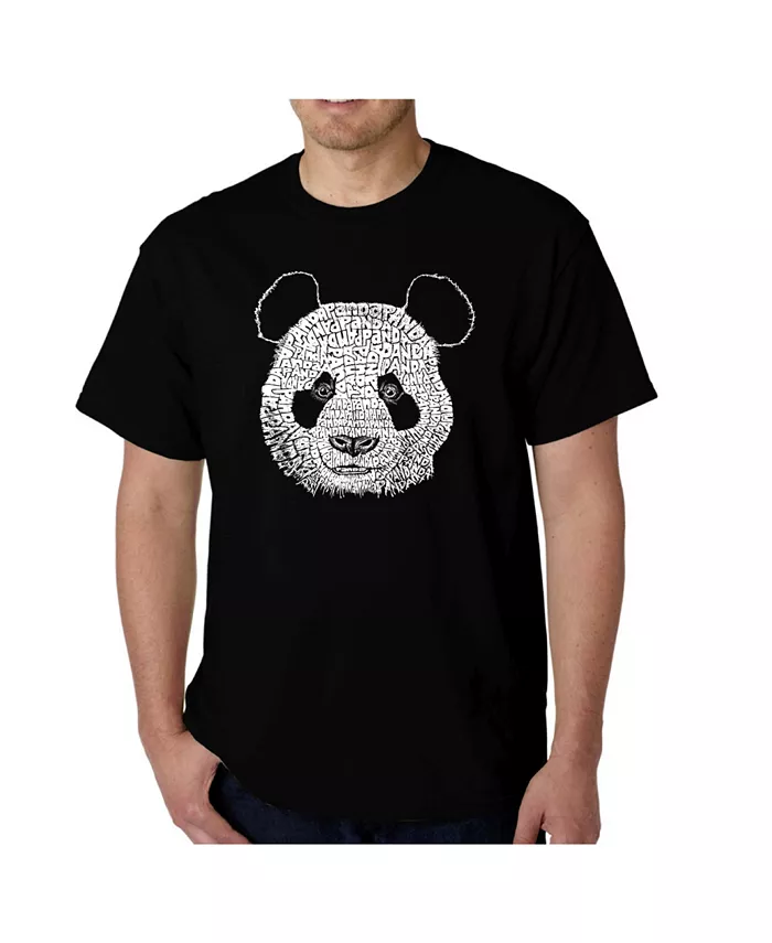 

Мужская футболка с принтом - Panda Head LA Pop Art, черный