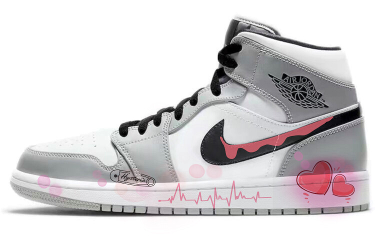 

Кроссовки Air Jordan 1 Vintage Basketball Shoes Men Mid-top Grey/white, светло-серый