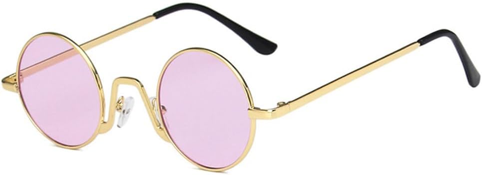 

Винтажные маленькие круглые солнцезащитные очки для мужчин, модные солнцезащитные очки UV400 для женщин, ретро-панк, металлические черные солнцезащитные очки TKKTLLT, Gold-purple