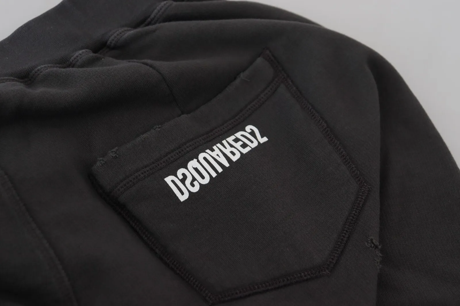 Черные хлопковые рваные зауженные шорты со средней талией Dsquared2 — фото 4