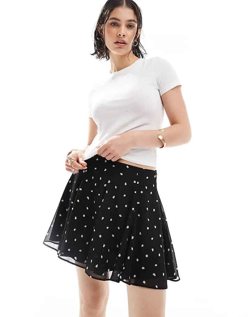 

Мини-юбка ASOS DESIGN из шифона с принтом в горошек