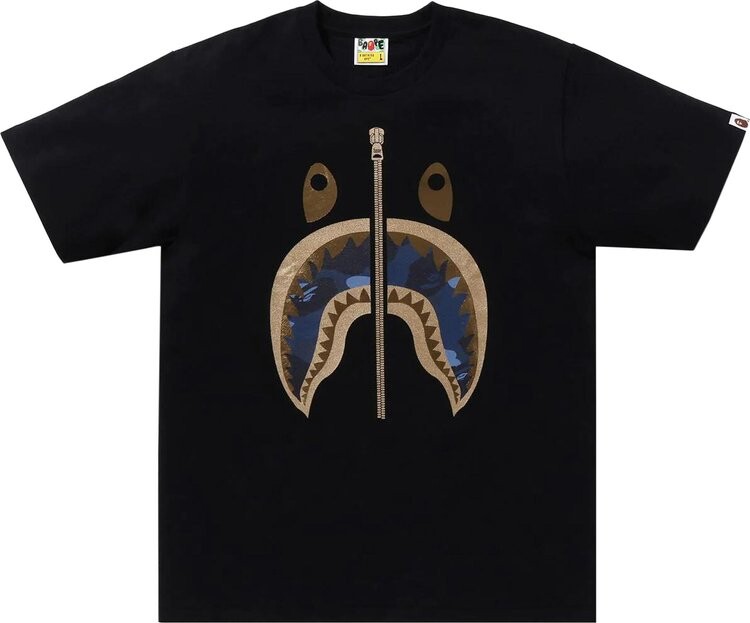 

Футболка BAPE Color Camo Shark 'Black/Navy', черный