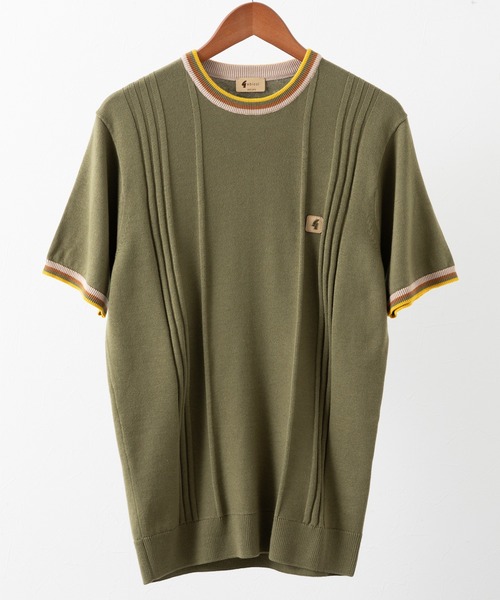 

Трикотажная футболка с контрастной отделкой Gabicci Saturn, цвет хаки