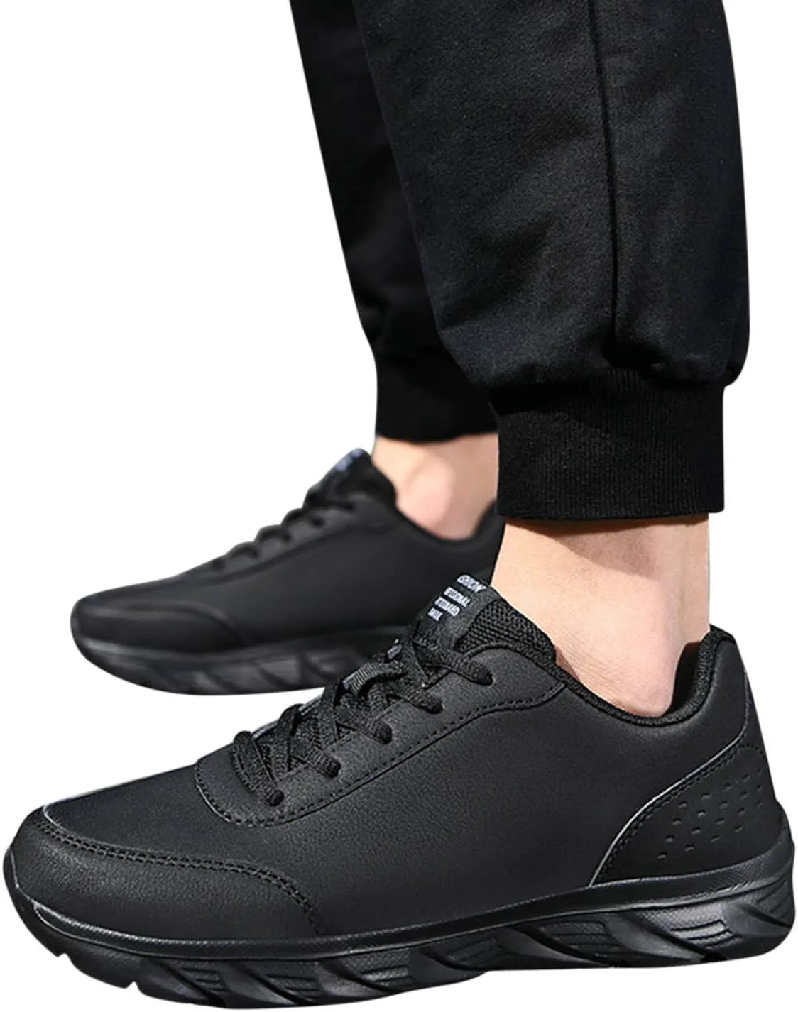 

IWIHMIV Мужские спортивные водонепроницаемые кроссовки для улицы, удобные повседневные беговые и спортивные обувь, черный