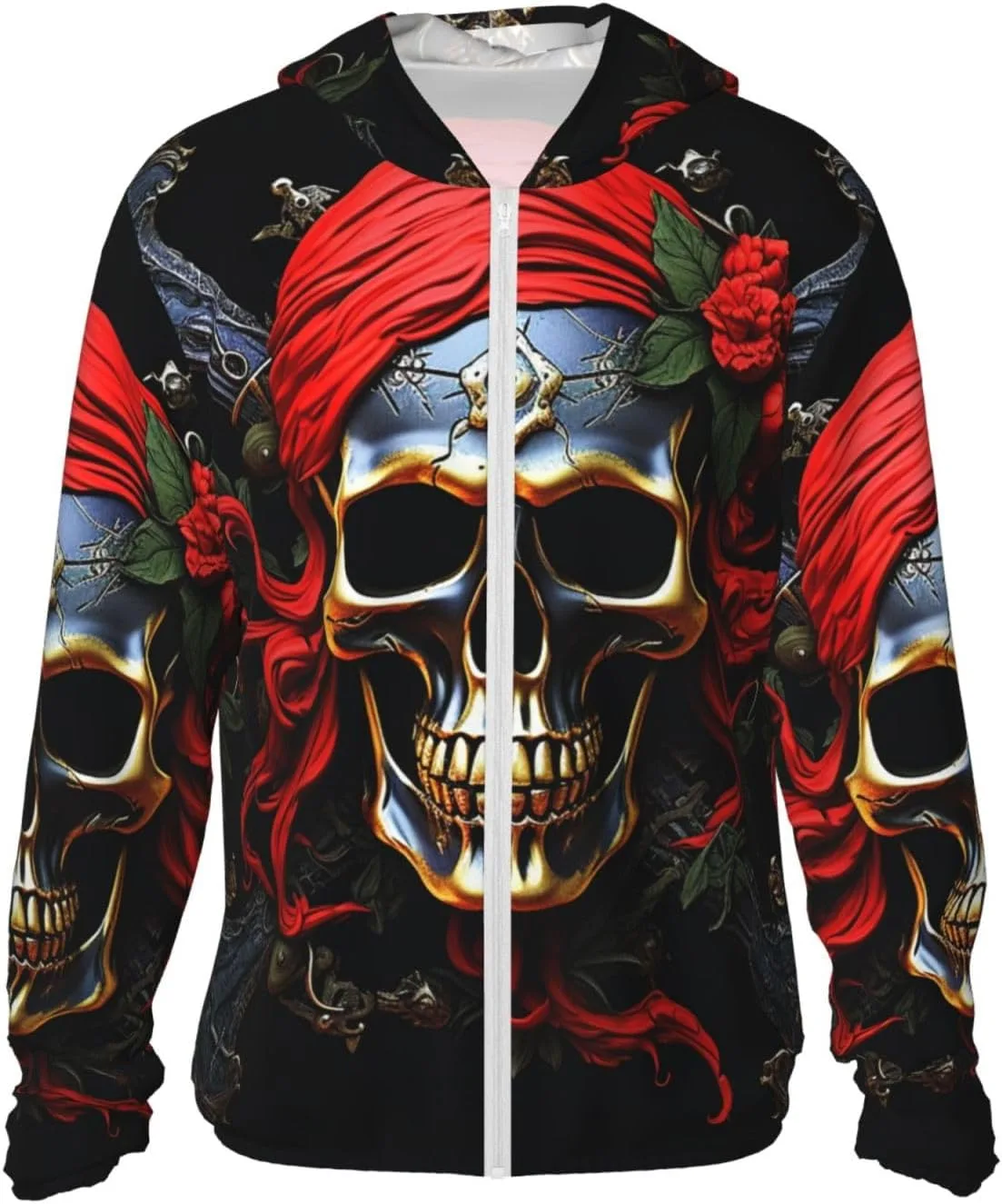 

Пиратский череп Unisex худи с защитой от солнца UPF 50+ GDSHJKLW