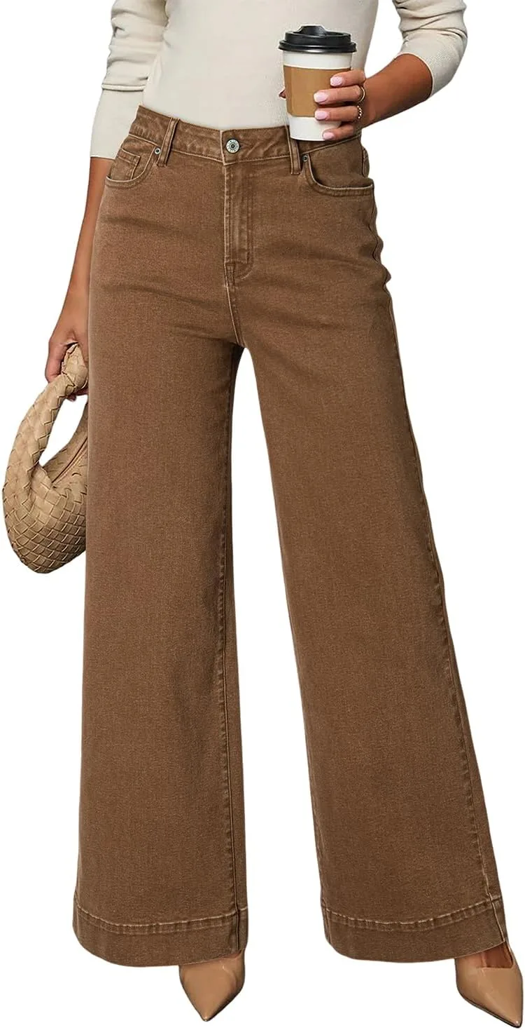 

DOKOTOO Женские джинсы Casual High Waisted с высокой посадкой, широкие и свободные