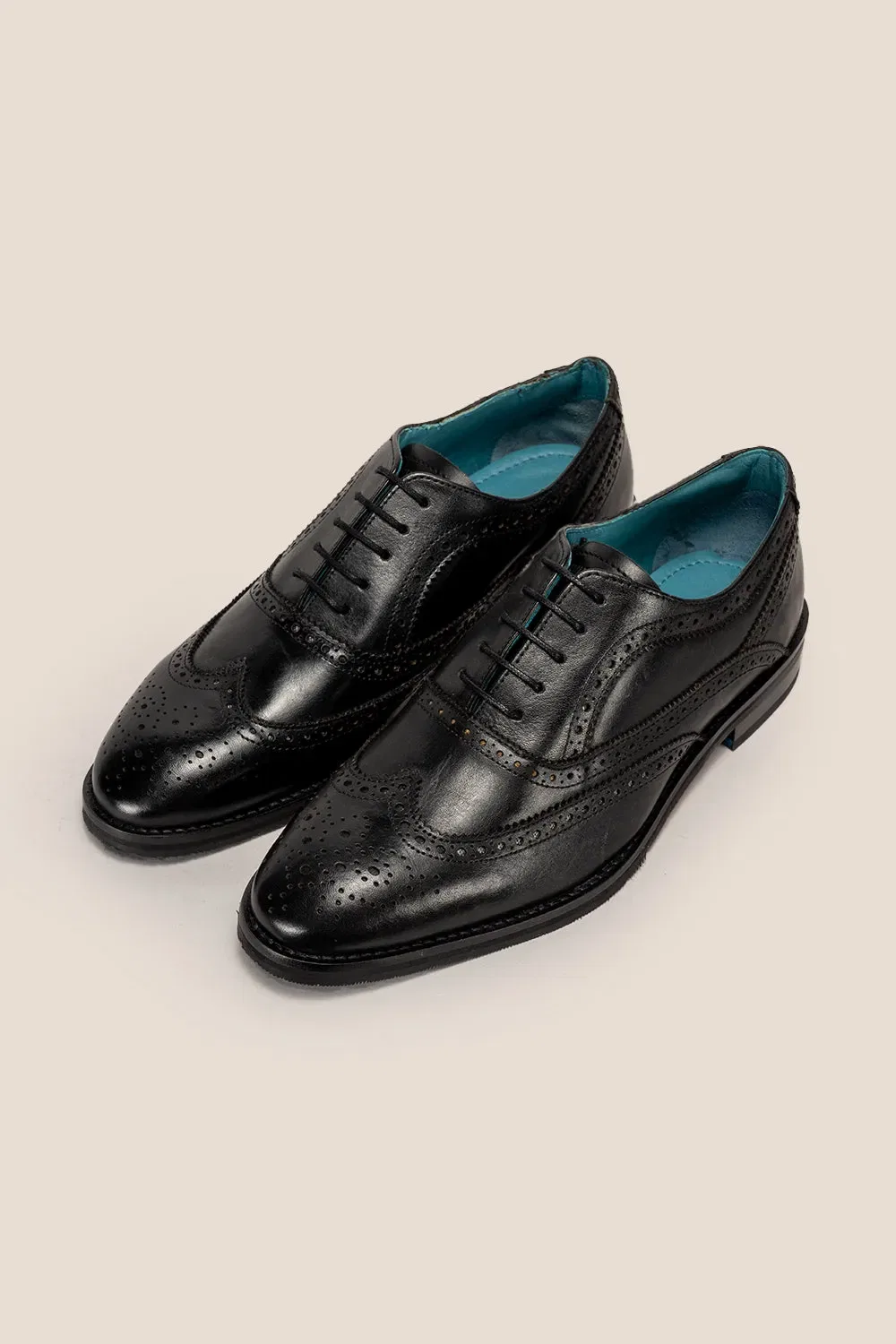 Туфли оксфордские wingtip из кожи Oswin Hyde, черный — фото 4