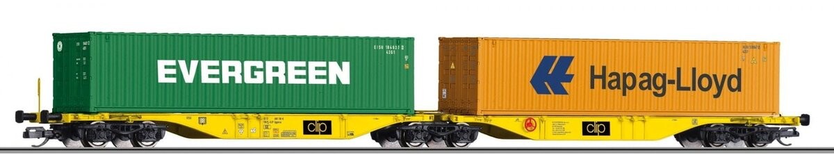

Вагон-контейнеровоз типа Sggmrs CLIP INTERMODAL, Tillig 18069