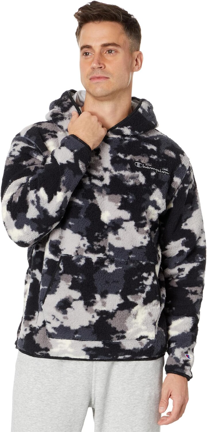 

Худи Champion Cozy All Over Print Shearling Hoodie, цвет Simple Hyper Wash Black