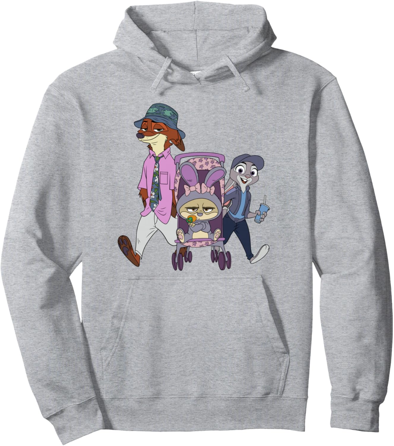 

Толстовка Disney Zootopia 2 с изображением Джуди, Ника и Финника в роли счастливой семьи, серый