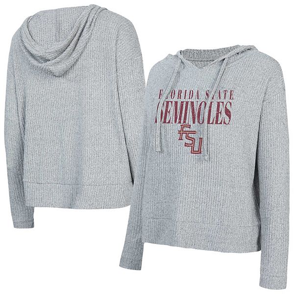 

Женская худи с длинным рукавом и капюшоном concepts sport heather gray florida state seminoles juniper soft modest cropped Unbranded