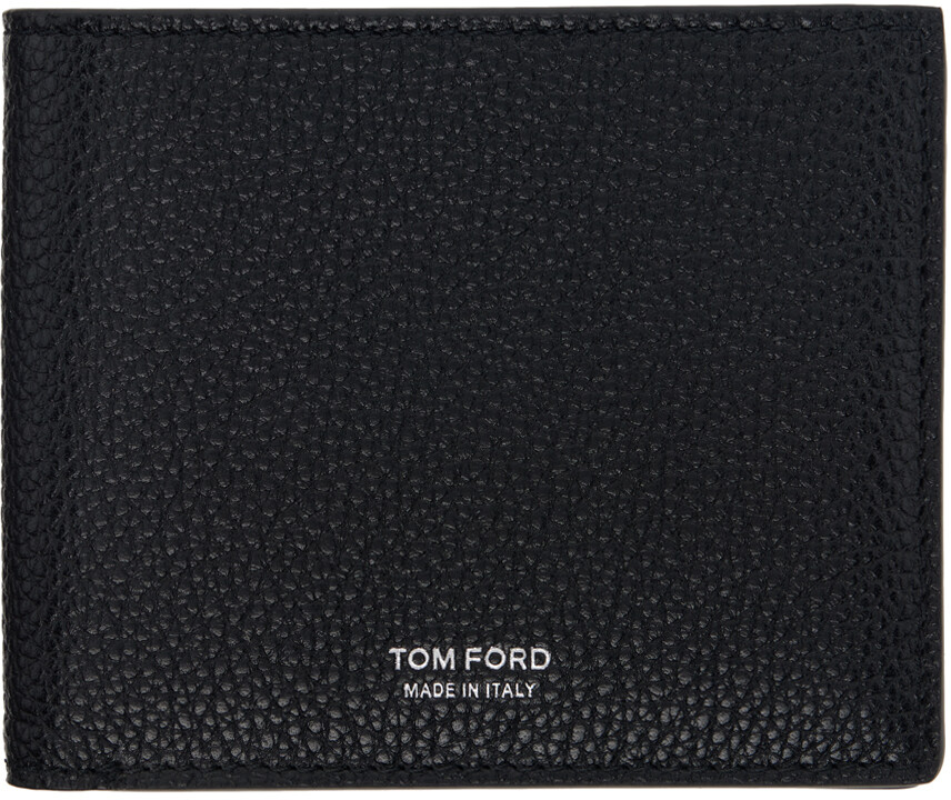 

Классический кошелек двойного сложения из зернистой кожи TOM FORD, черный