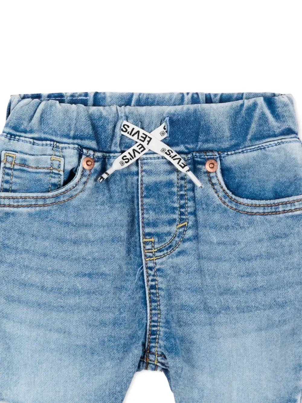 Эластичные джинсовые шорты Levi'S Kids, синий — фото 3