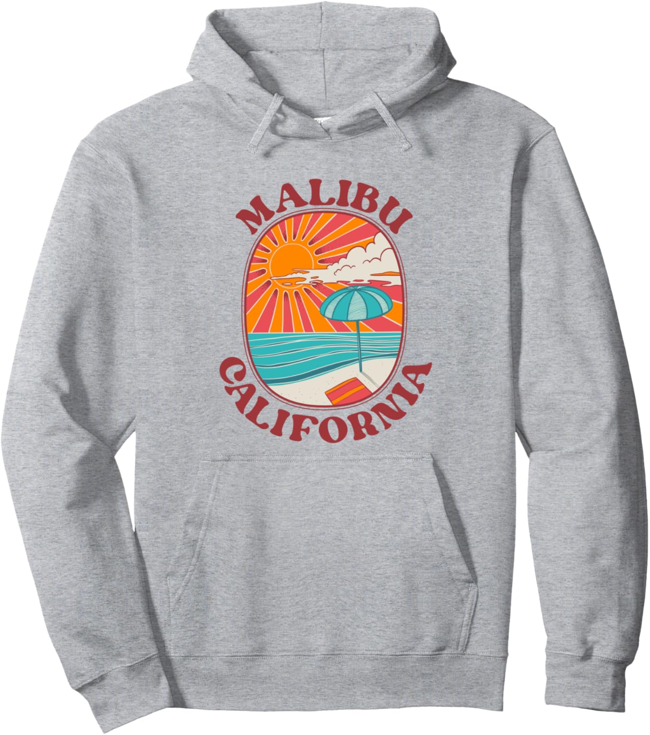 

Худи Malibu California CA Malibu Apparel Company, серый