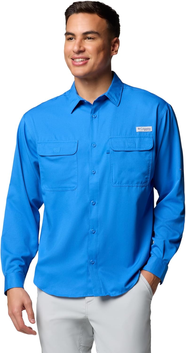 

Columbia Мужская рубашка PFG Backwater с длинным рукавом, Vivid Blue