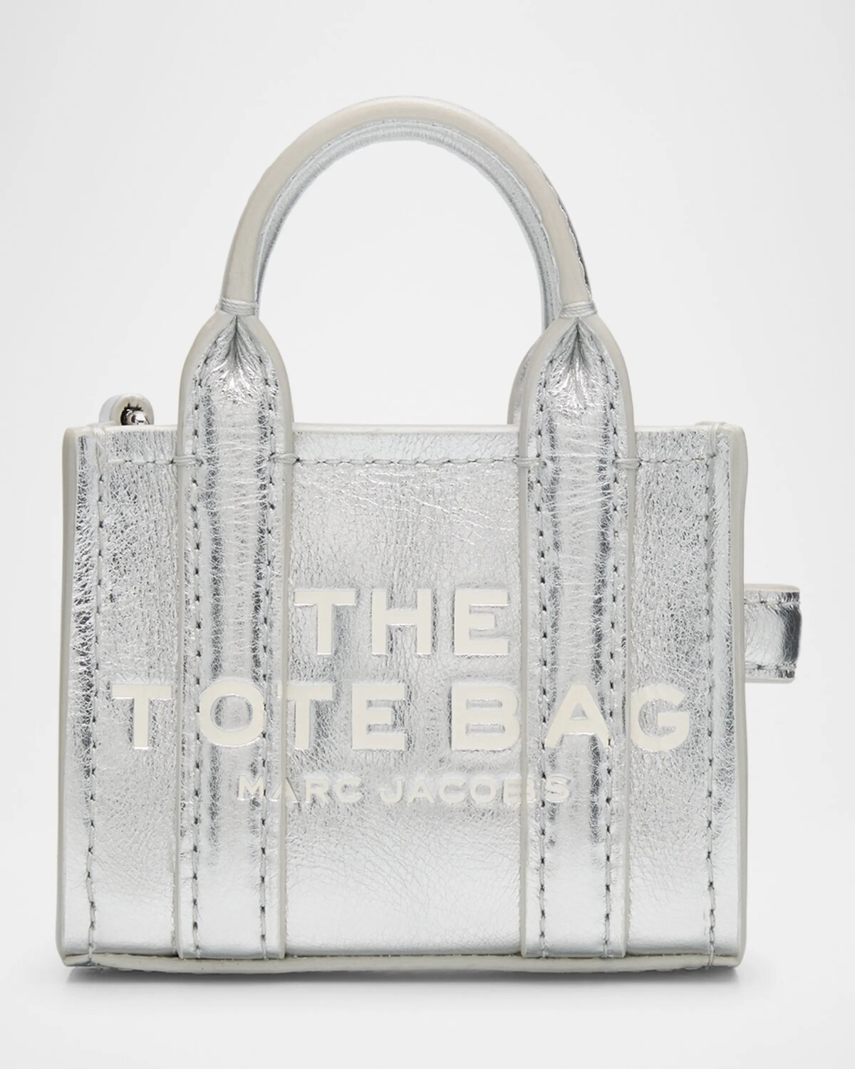 

Кожаная сумка-тоут с эффектом металлик нано-подвеска Marc Jacobs, серебряный