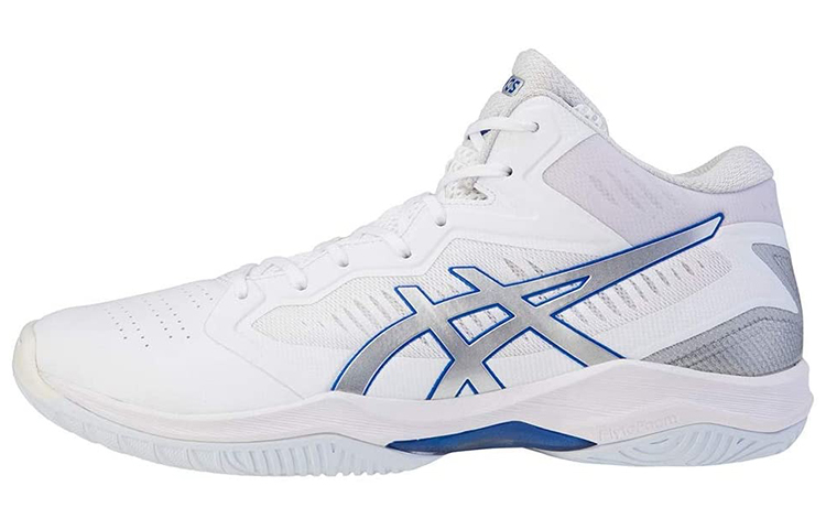 

Баскетбольные кроссовки Gel-Hoop V12 мужские высокие белые/королевские синие Asics