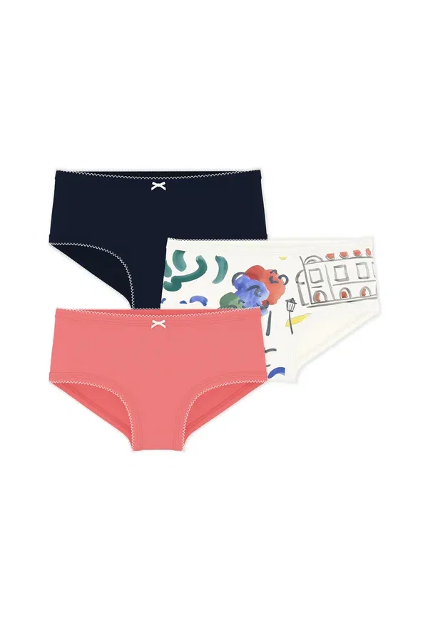 Трусы-хипстеры 3 шт Petit Bateau Opera de paris, коралловый/тёмно-синий