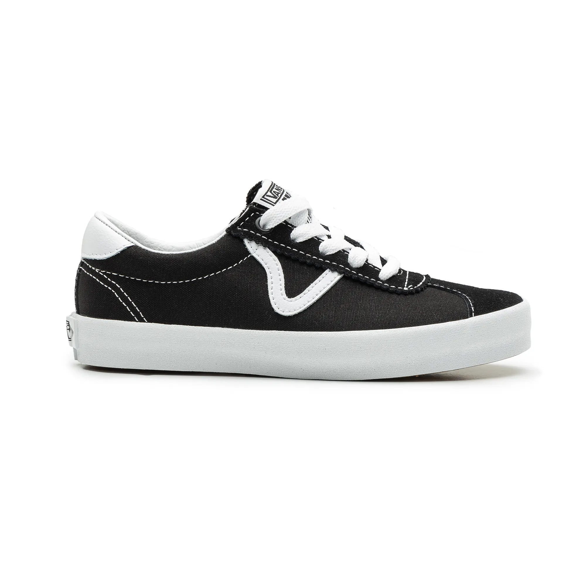 Детские спортивные низкие повседневные кроссовки Vans, Black/White — фото 2