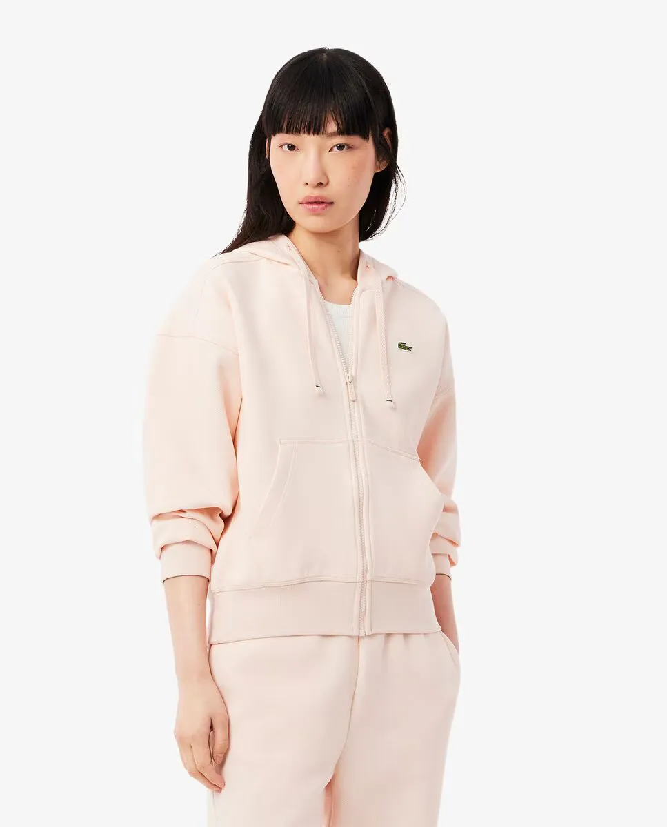 

Женская худи из пике с молнией Lacoste, розовый