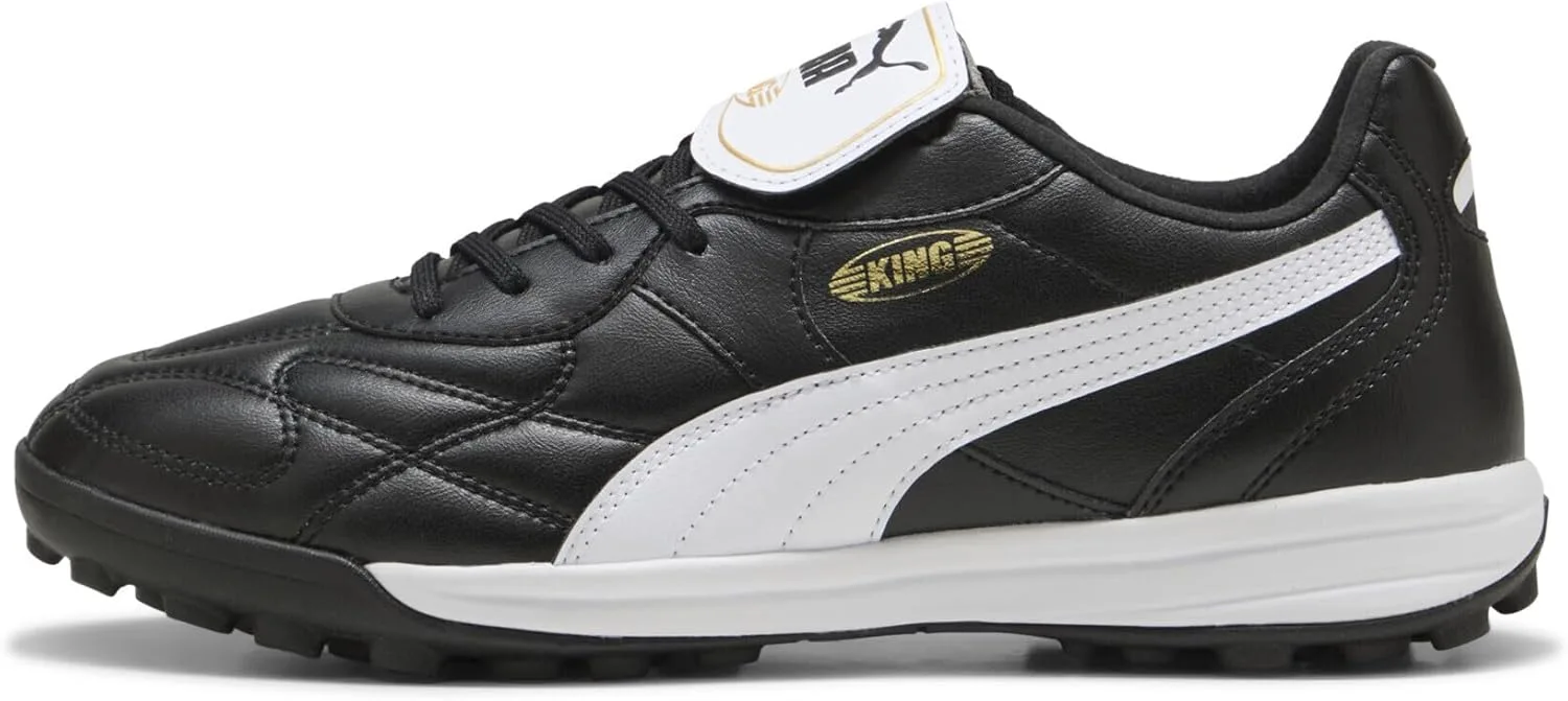Мужские кроссовки PUMA King Top Turf, белый/черный/золотой — фото 3
