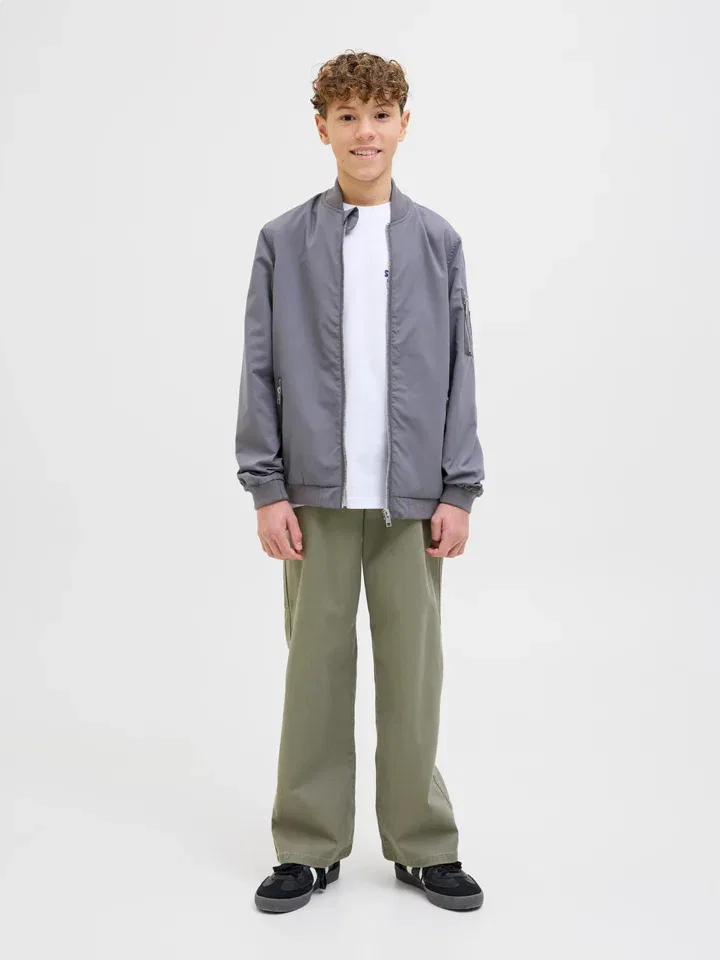 Штаны карго, хлопок и эластан, JACK & JONES Junior, хаки — фото 3