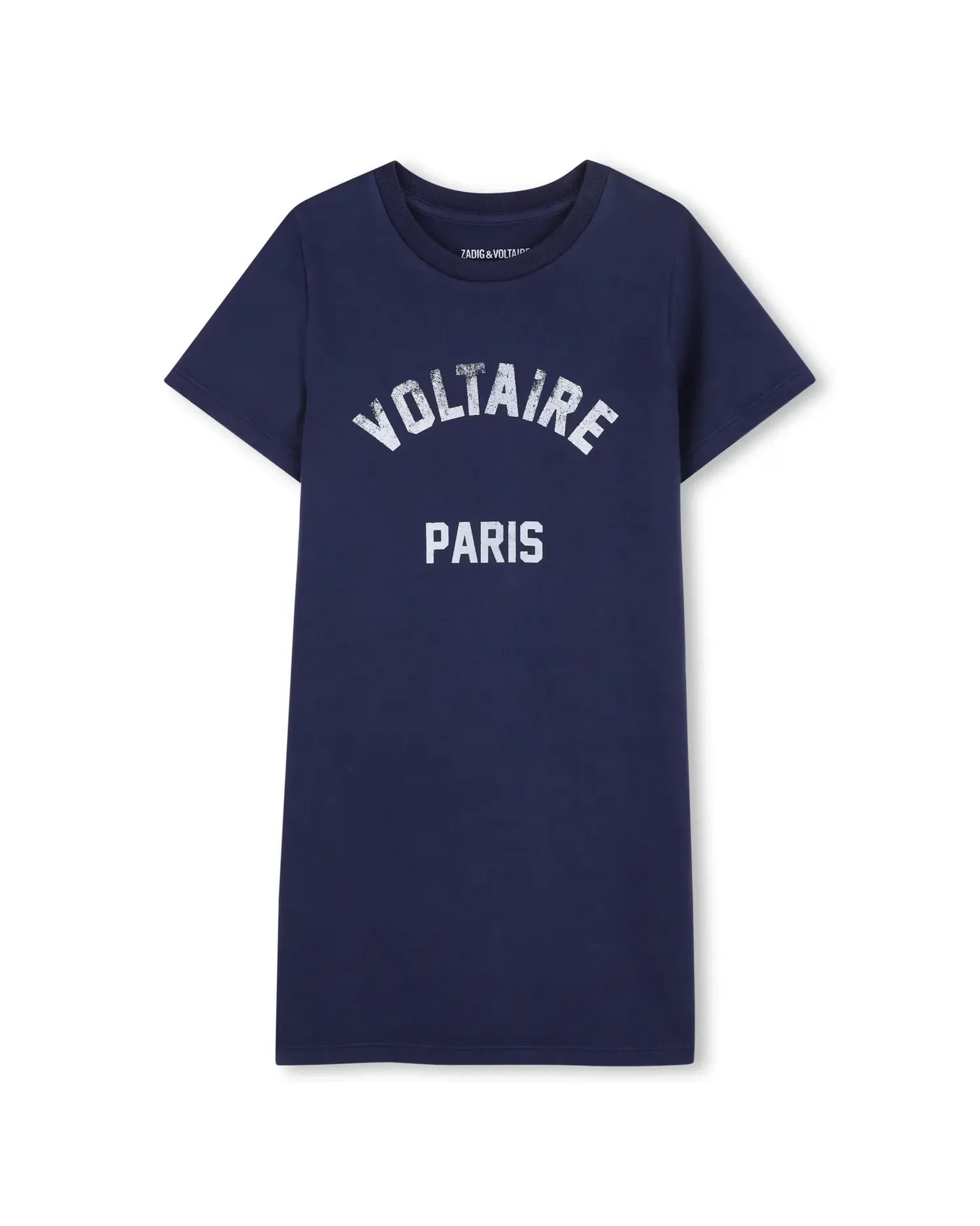 Платье для девочки с коротким рукавом с крупным принтом из хлопка Zadig & Voltaire, синий