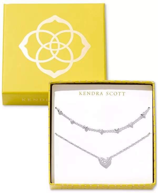 

Комплект из 2 колье с сердечками паве, 19 дюймов Kendra Scott, silver