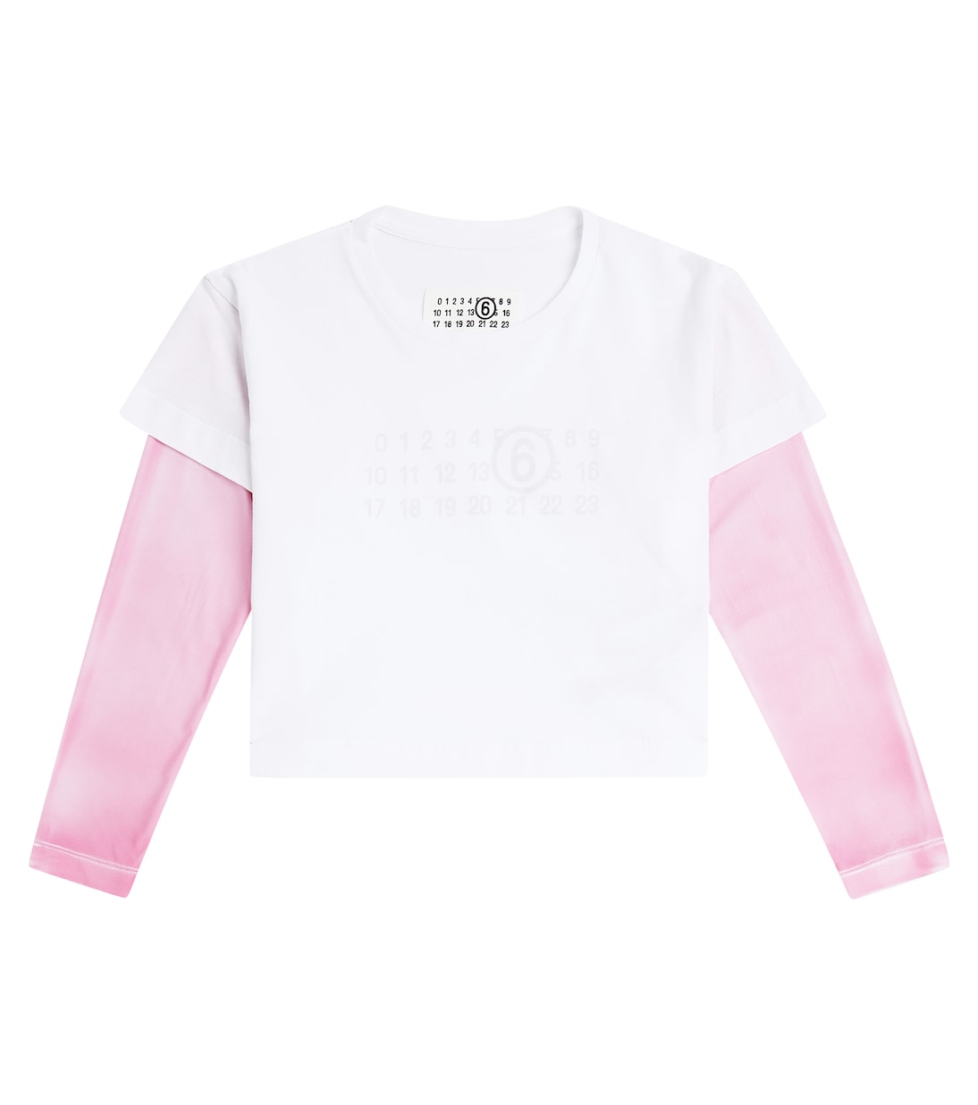

Топ из хлопкового джерси с логотипом MM6 Maison Margiela Kids, White+Pink
