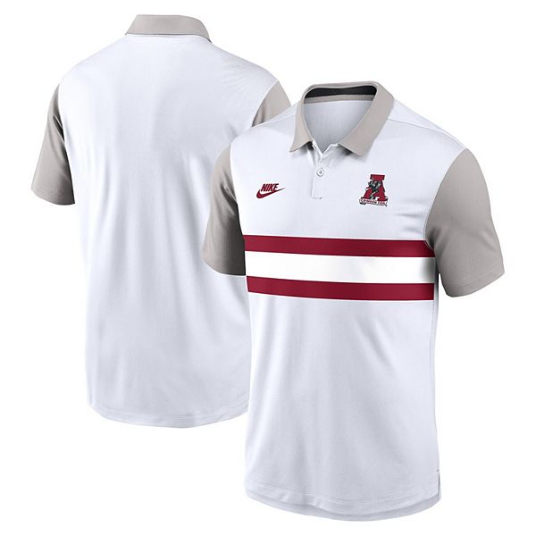 Мужская бело-серая футболка Alabama Crimson Tide Athletic Prep Legacy Logo Vapor Performance Polo Nike — фото 2