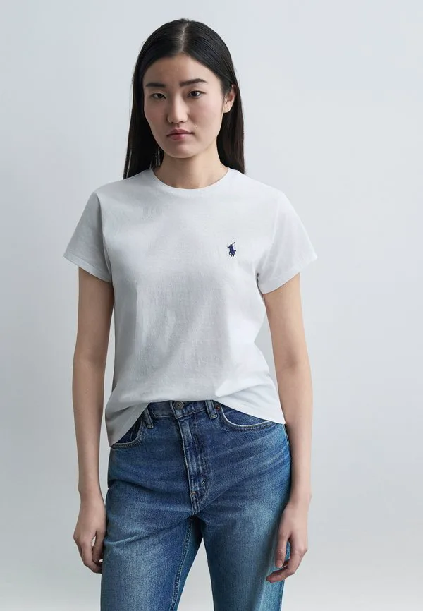

Классическая футболка с круглым вырезом, базовая футболка Polo Ralph Lauren, White, Белый, Классическая футболка с круглым вырезом, базовая футболка Polo Ralph Lauren, White