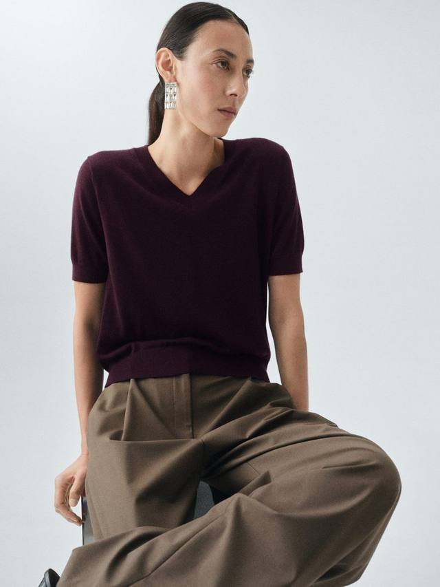 

Топ Kelly из чистой шерсти Mango, Dark Red