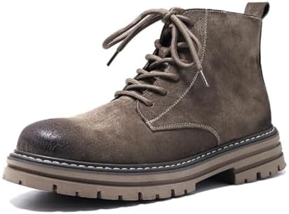 

Мужские модные ботинки на шнуровке из кожи полного зерна Boxpopla, серый