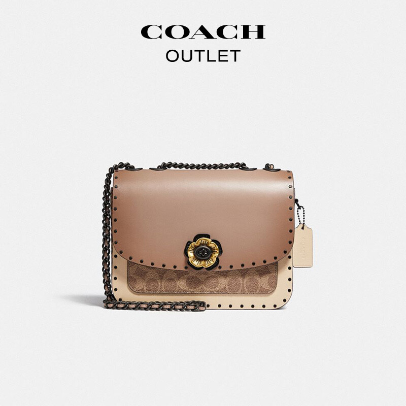 

Женская сумка через плечо COACH Madison Сумка на цепочке, коричневый серо-коричневый