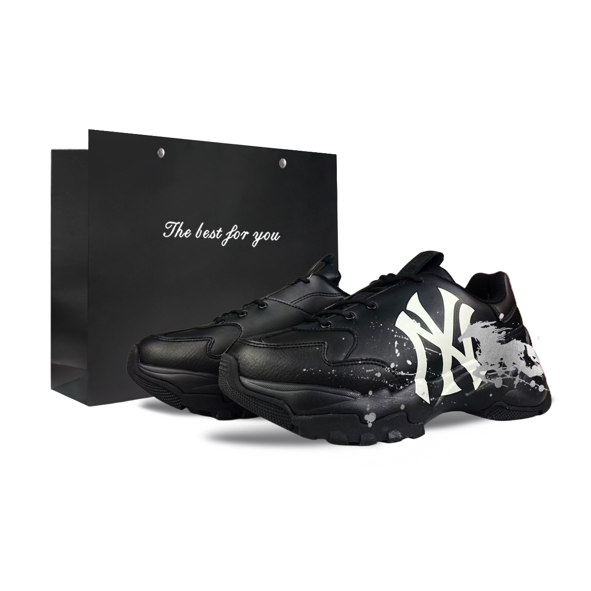 

MLB Кроссовки Unisex Black с массивной подошвой Big Ball Chunky Cushioning, износостойкие, низкие