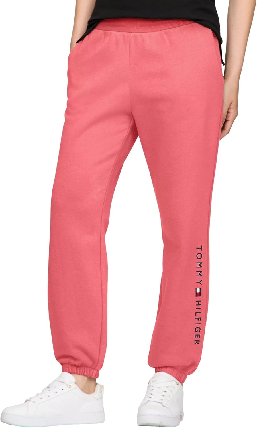 

Женские зауженные флисовые спортивные брюки-джоггеры Tommy Hilfiger, Light Crimson