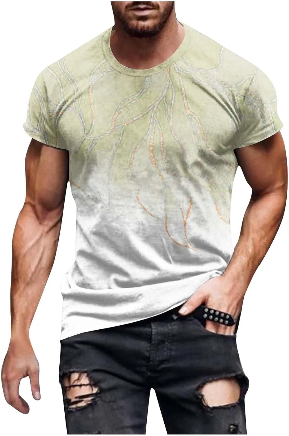 

Мужская футболка с коротким рукавом 3D Printed, летняя, уличный стиль Sdeycui