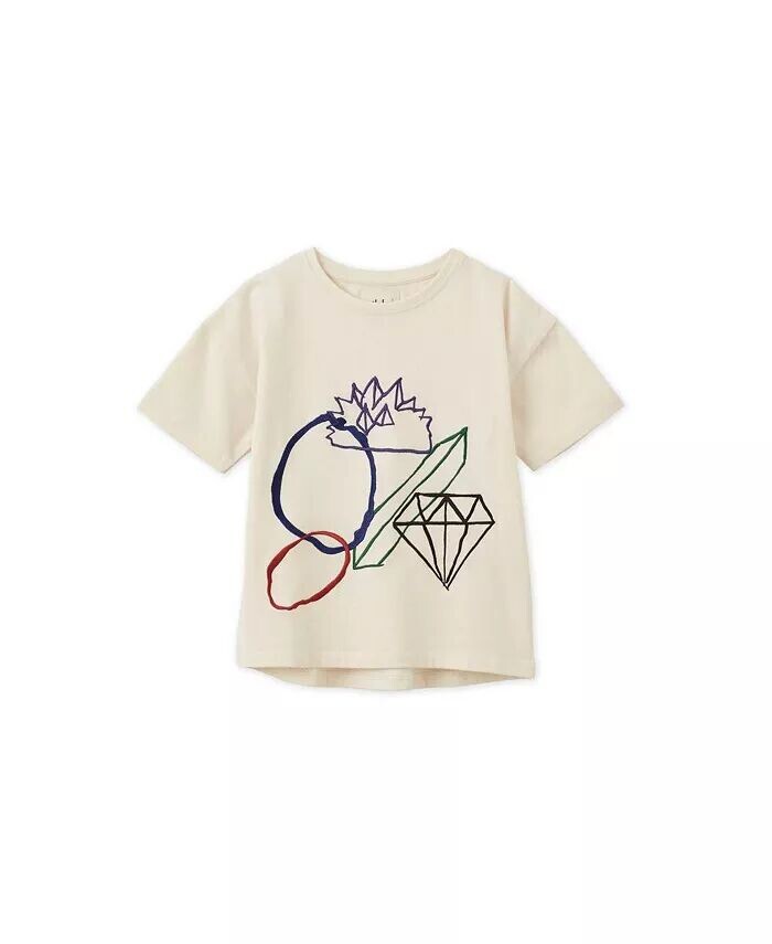 

Baby Vild Lab № 12 — Earth Rocks!, футболка из органического хлопка с вышивкой SS Vild House Of Little, белый