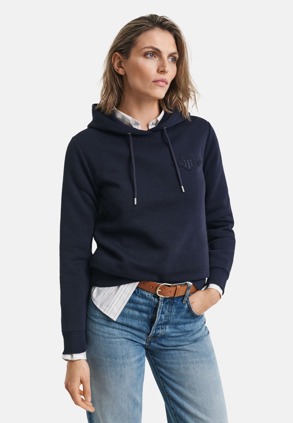 

Толстовка с капюшоном TONAL SHIELD HOODIE - Sweatshirt GANT, темно-синий