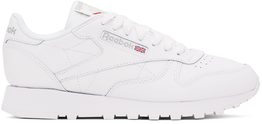 

Белые классические кожаные кроссовки Reebok Classics, Ftwwht/Ftwwht/Pugry3