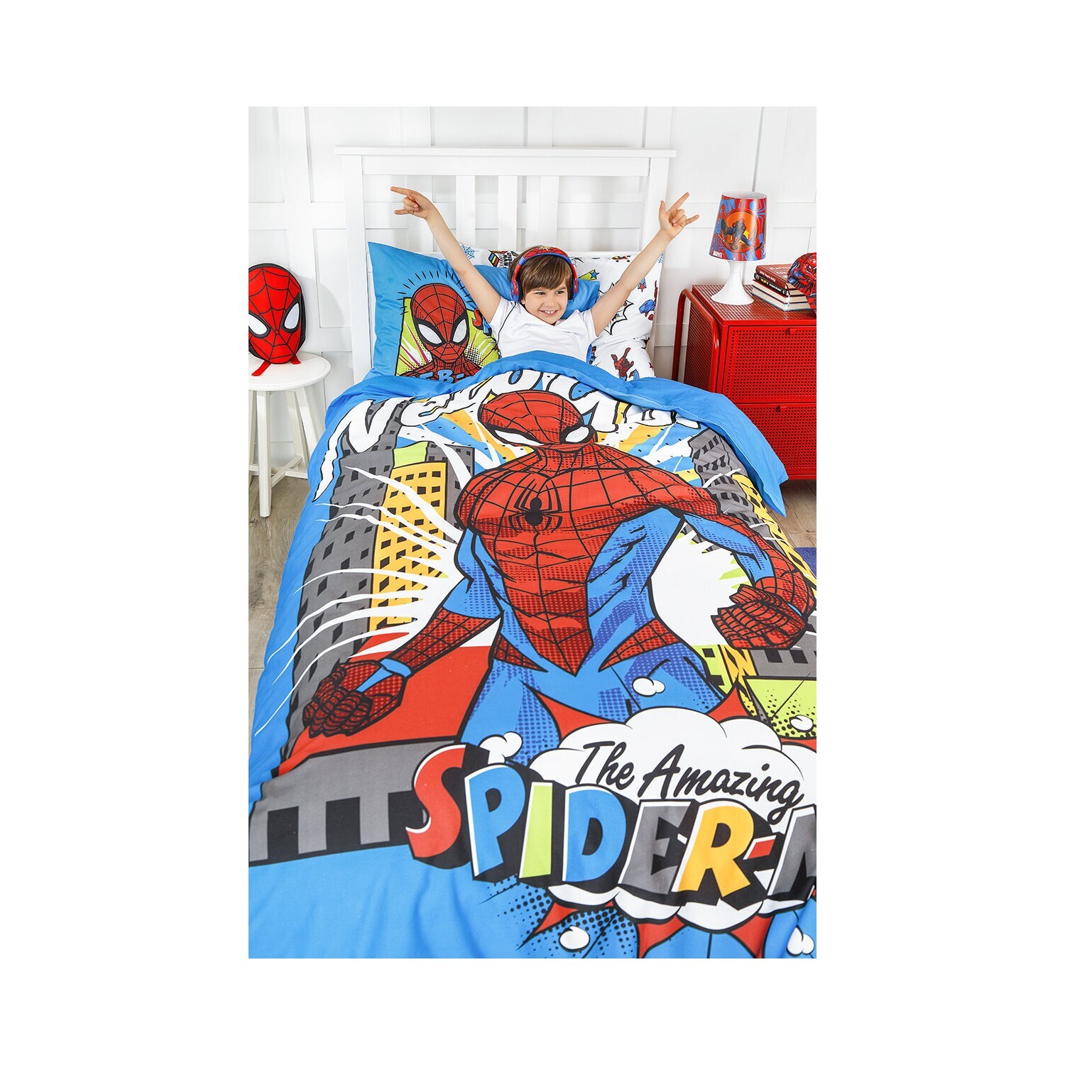 

Özdilek Spiderman New York Single Disney License эластичная простыня на подкладке, детский Комплект постельного белья