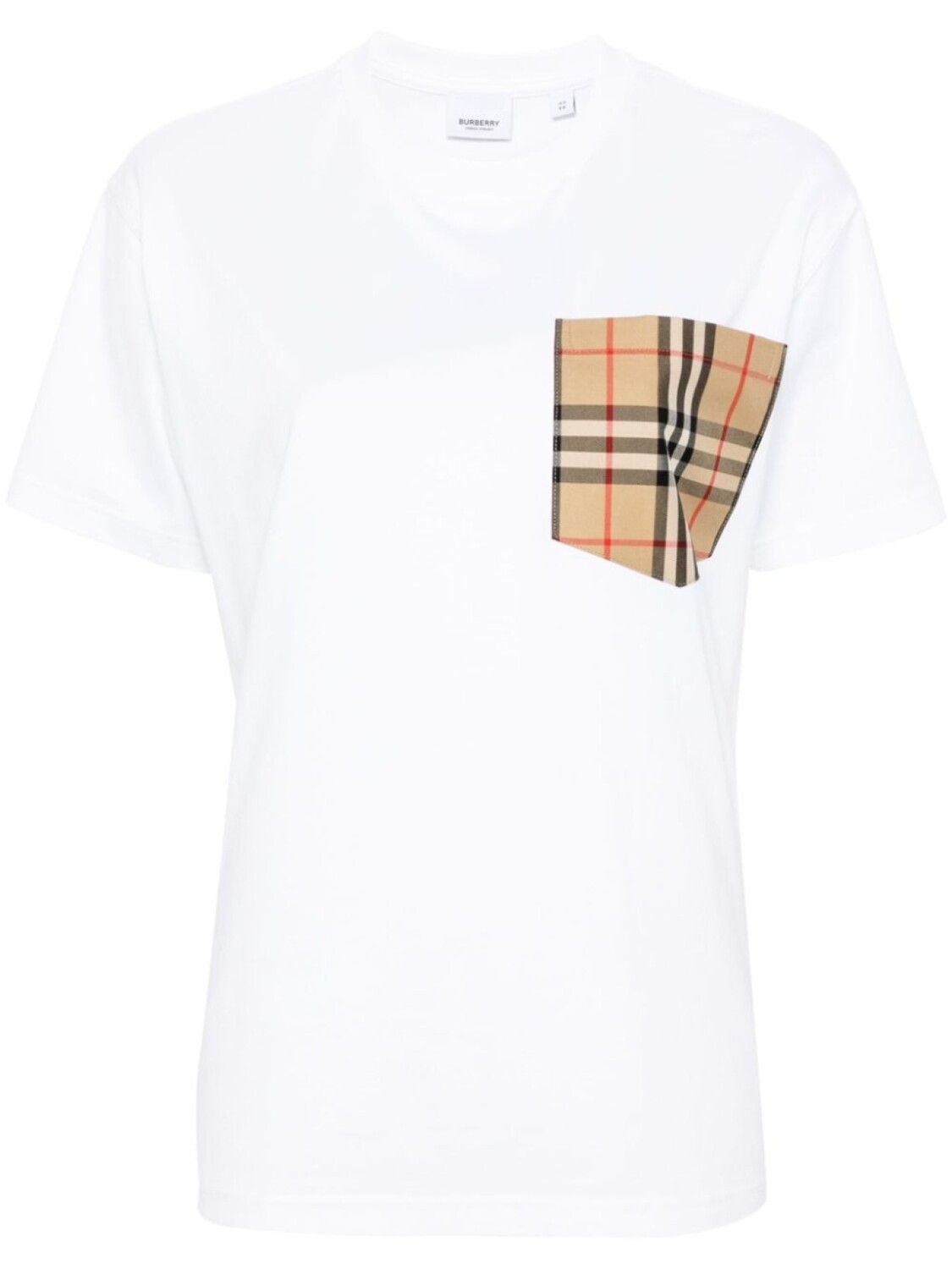 

Burberry футболка с карманом в клетку Vintage Check, белый