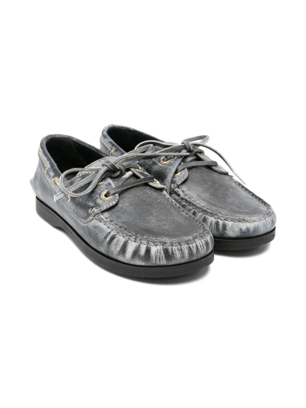 

Кожаные мокасины на шнуровке Golden Goose Kids, черный