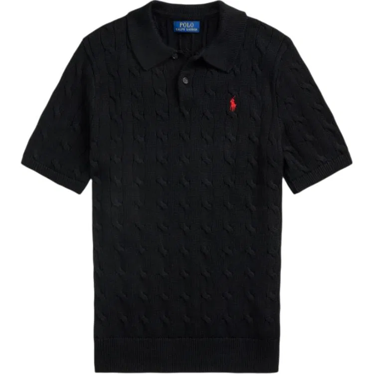 Вязаный поло Polo Ralph Lauren для мужчин, черный