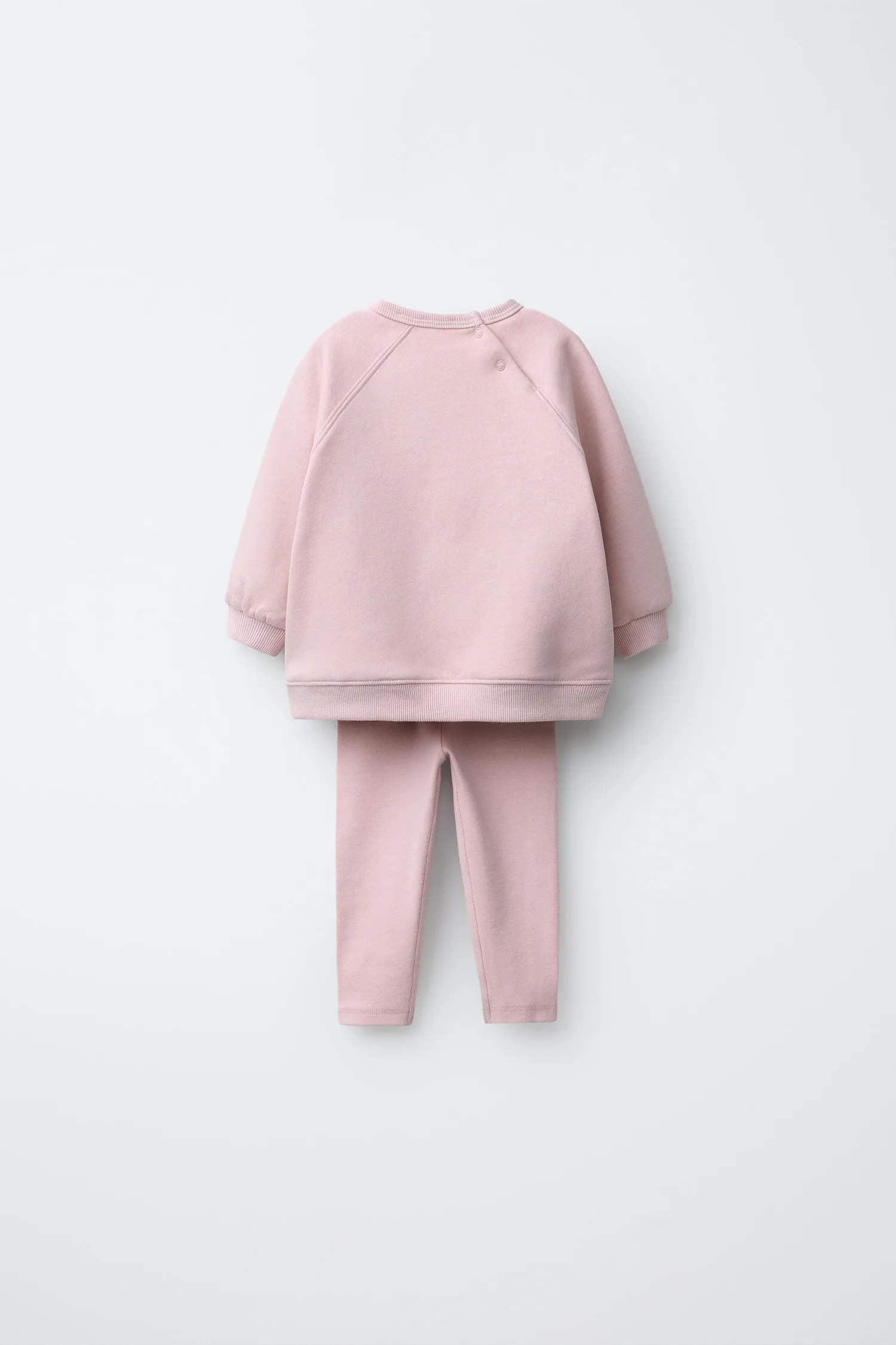 Однотонный комплект из толстовки и леггинсов Zara, розовый — фото 2