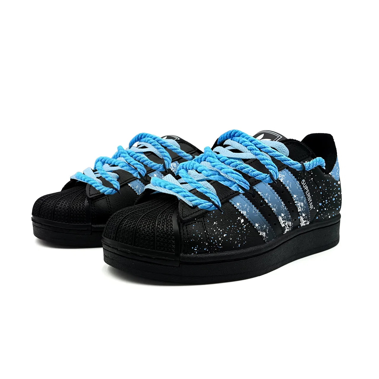 Кроссовки детские Superstar 2 Black Blue Adidas Originals — фото 4